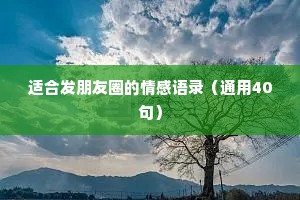 适合发朋友圈的情感语录（通用40句）