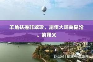 羊角扶摇非敢珍，愿使大鹏离隐沦。的释义