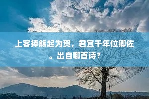 上客捧觞起为贺，君宜千年位卿佐。出自哪首诗？
