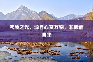 气质之光，源自心赏万物，非修而自华