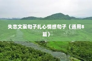 失恋文案句子扎心情感句子（通用8篇）